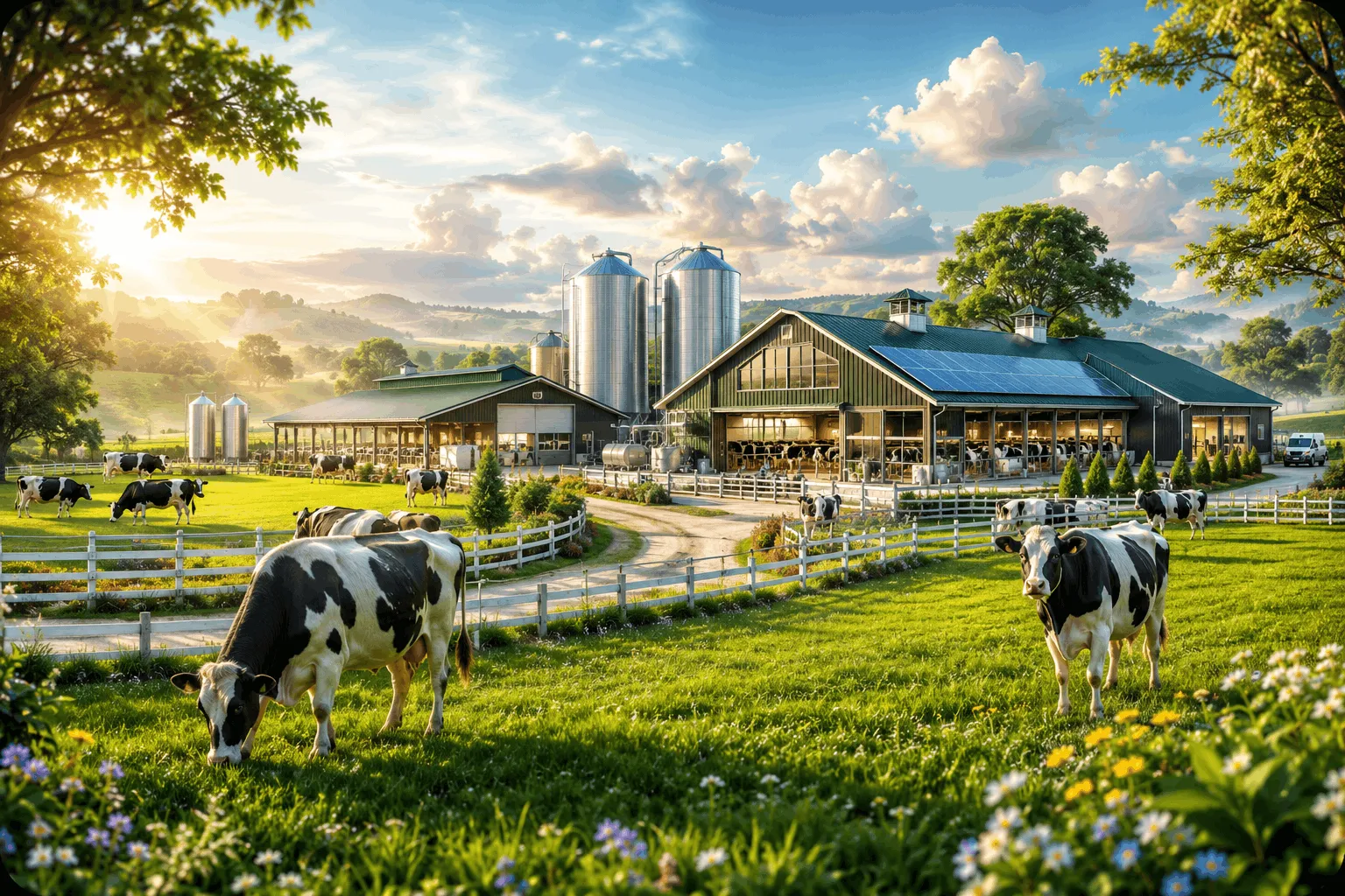 Local dairy farm and healthy cows